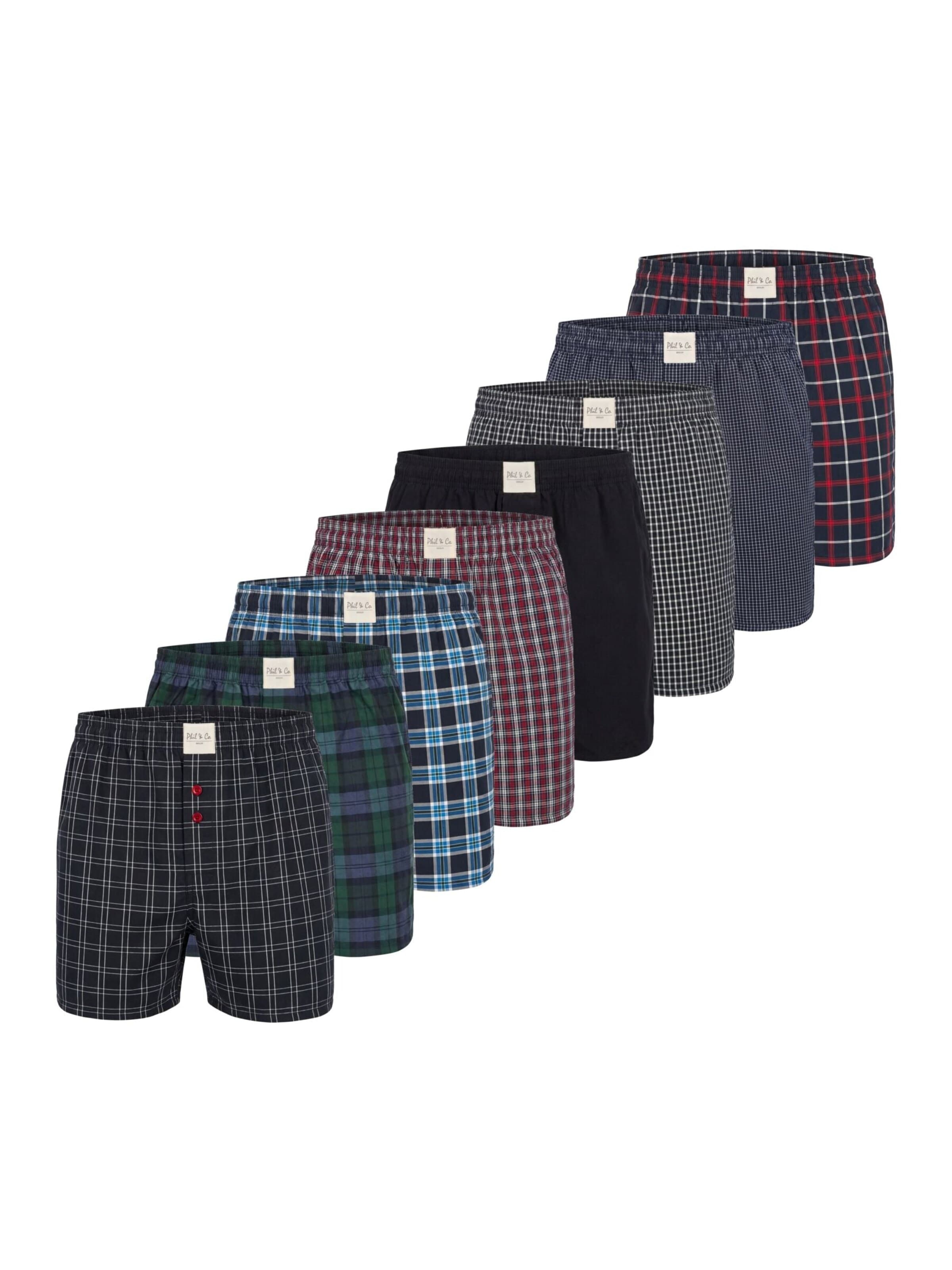 Phil & Co. Berlin Boxer shorts 'Phil & Co. Berlin Men's Woven Boxers 8 Pack – Loose Fit Boxer Shorts – 60% Cotton & 40% Polyester – Breathable, Wrinkle-Resistant & Easy Care' in L in Mixed colours, Item view