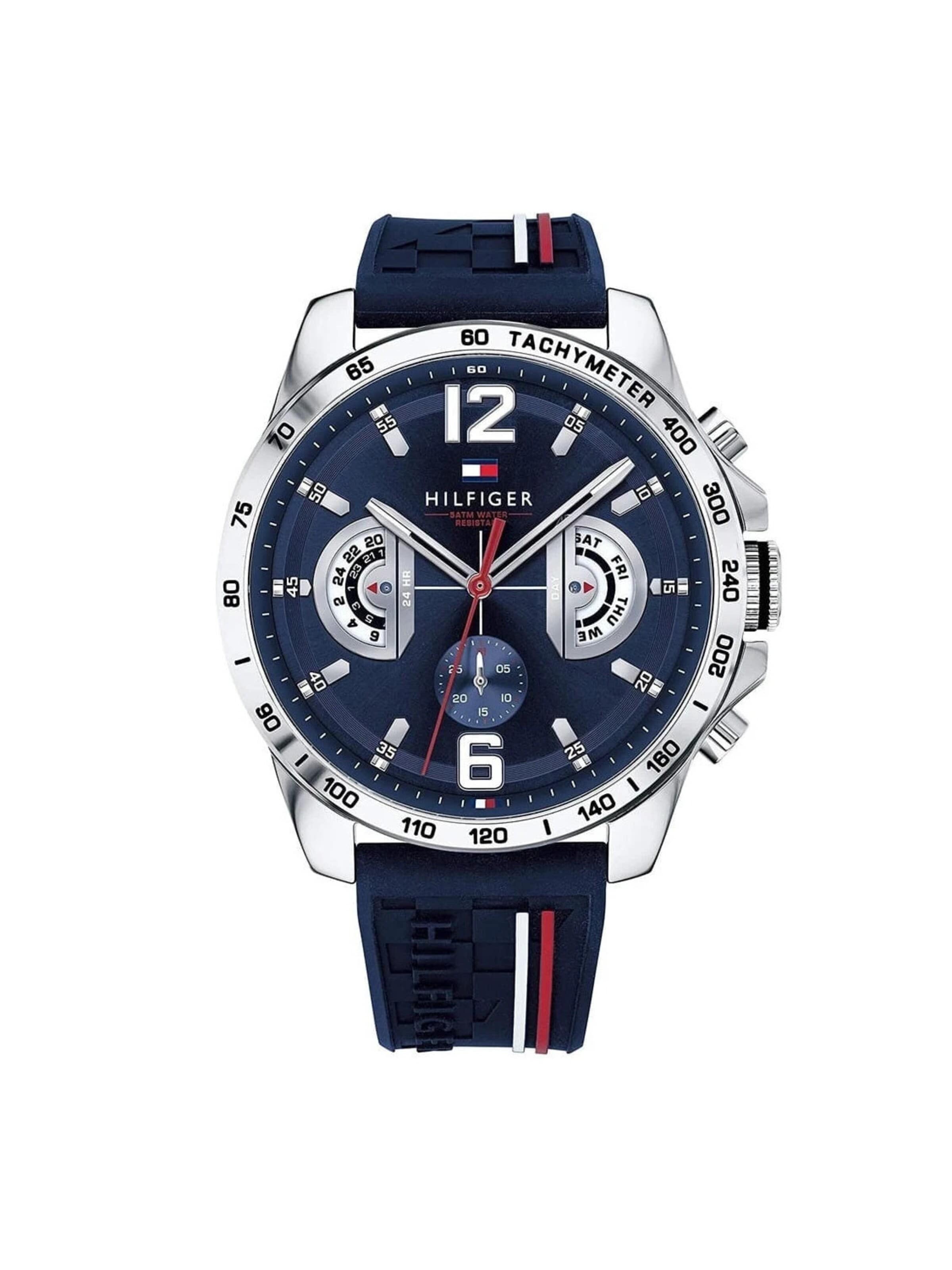TOMMY HILFIGER Analoguhr 'Montre Homme Tommy Hilfiger Bleu Decker 1791476 Analogique Multifonction'‌‌‌‌‌‌‌‌ in Blau: Vorderseite
