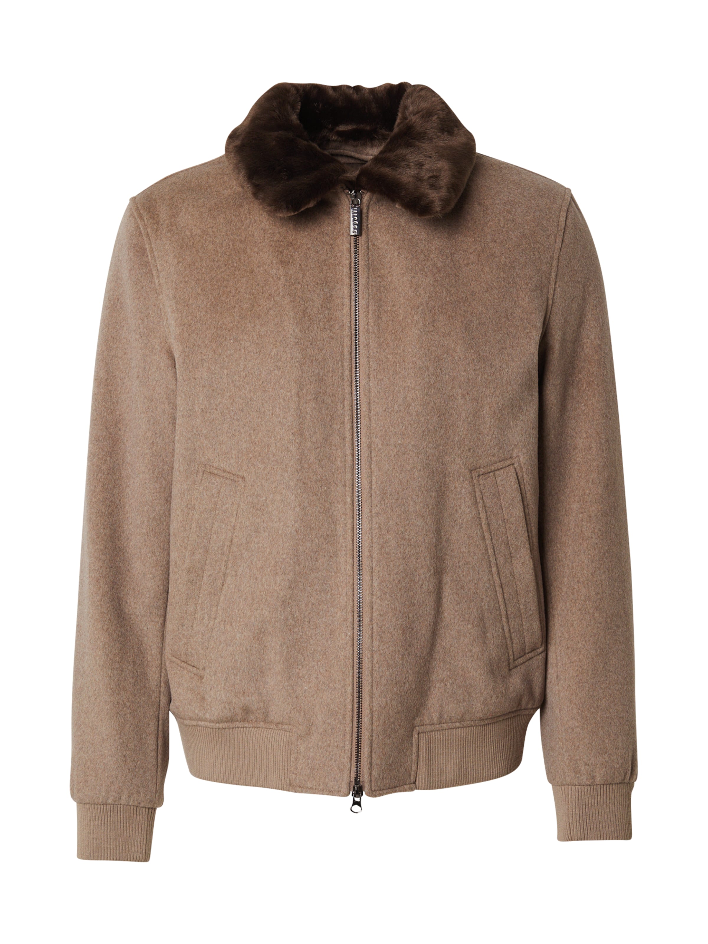 bēšs bugatti Starpsezonu jaka: no priekšpuses