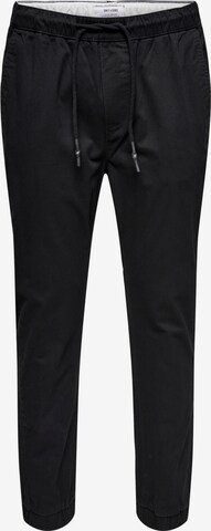 Only & Sons Tapered Pants 'Linus' in Black: front