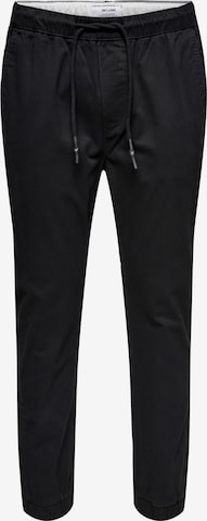 Pantaloni 'Linus' di Only & Sons in nero: frontale