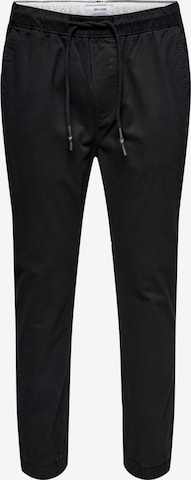 Only & Sons Tapered Broek 'Linus' in Zwart: voorkant