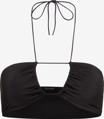 Calvin Klein Swimwear - Bandeau Top de bikini en negro: frente