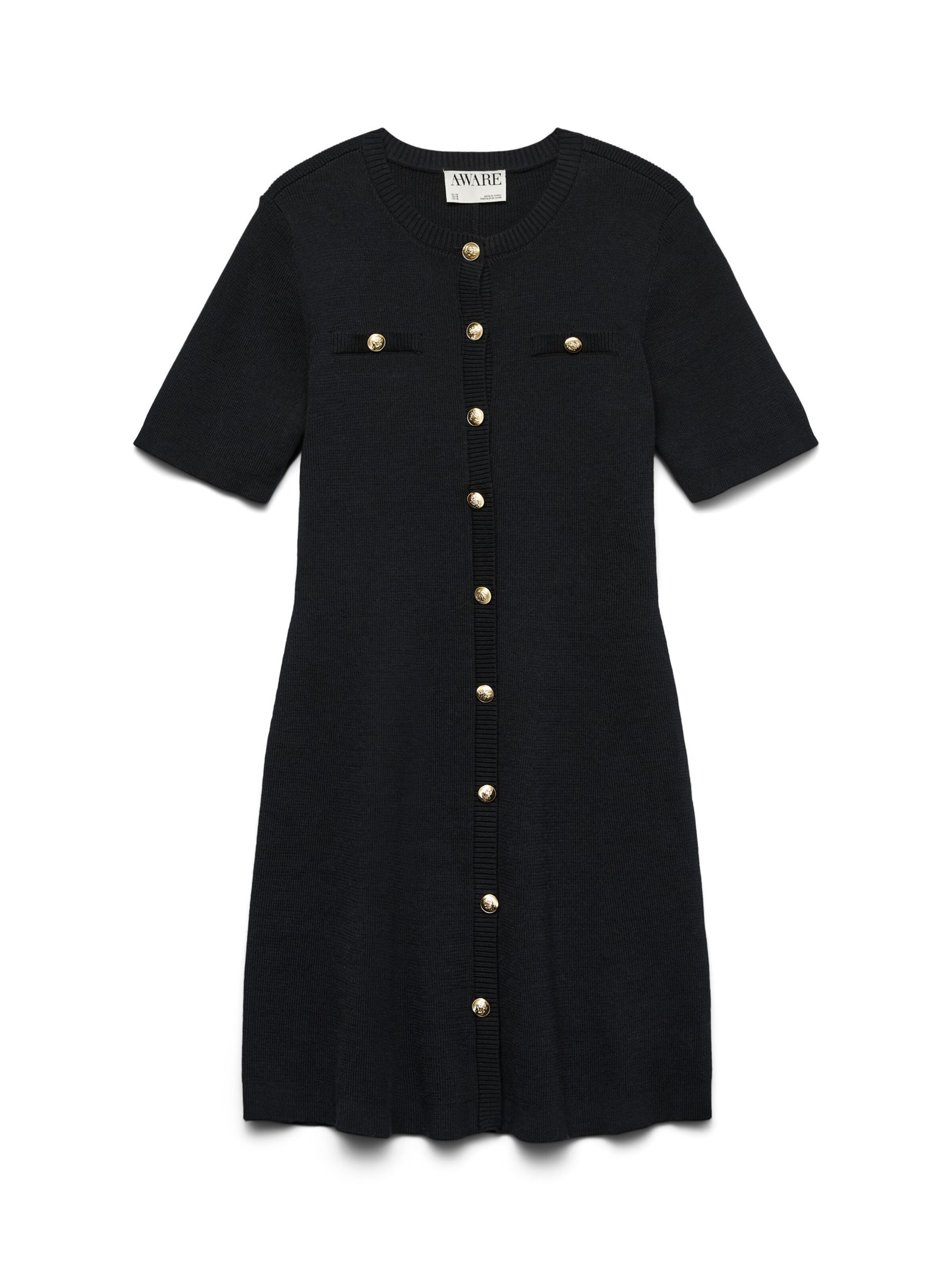 Vero Moda Curve - Vestido de punto 'AWCPicco' en negro: frente