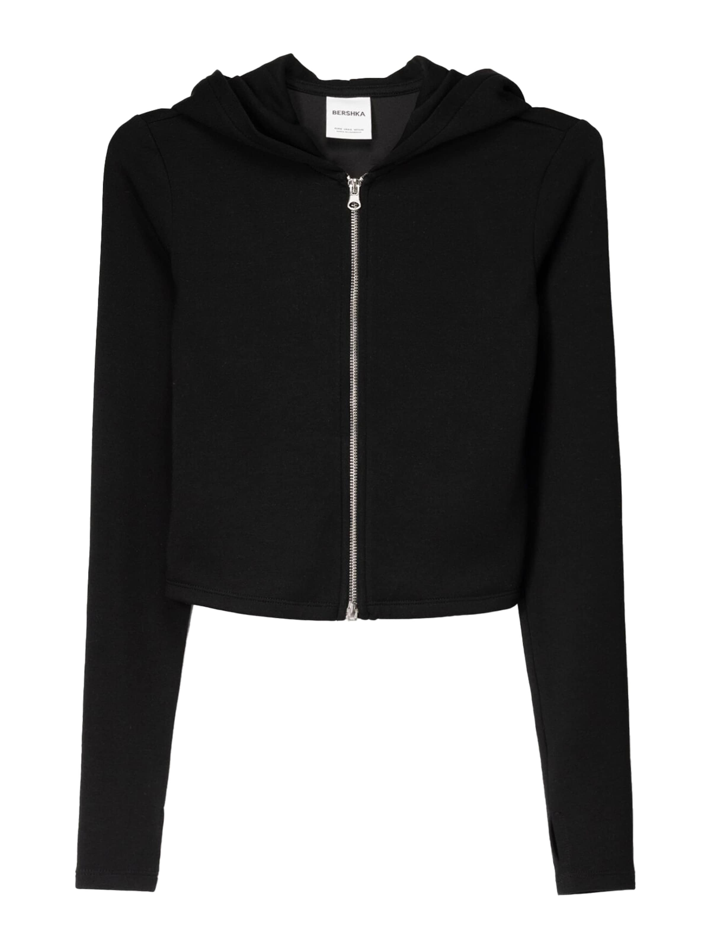 Bershka Sweatjacke in Schwarz: Vorderseite