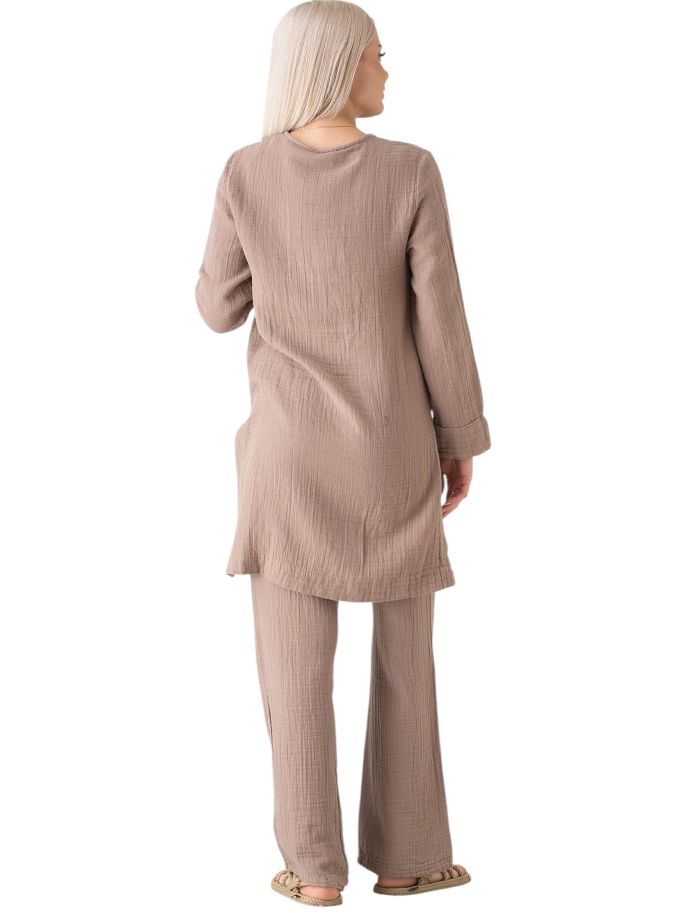 WENOR Hjemmedragt 'Ayda Modest' i beige