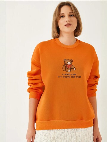 Bianco Lucci Sweatshirt in Oranje: voorkant