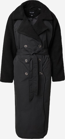 BRAVE SOUL Between-Seasons Coat in Black: front