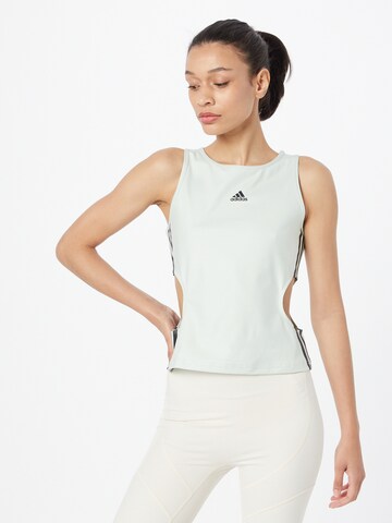 ADIDAS SPORTSWEAR Performance shirt 'Hyperglam Fitted With Cutout Detail' in Green: front