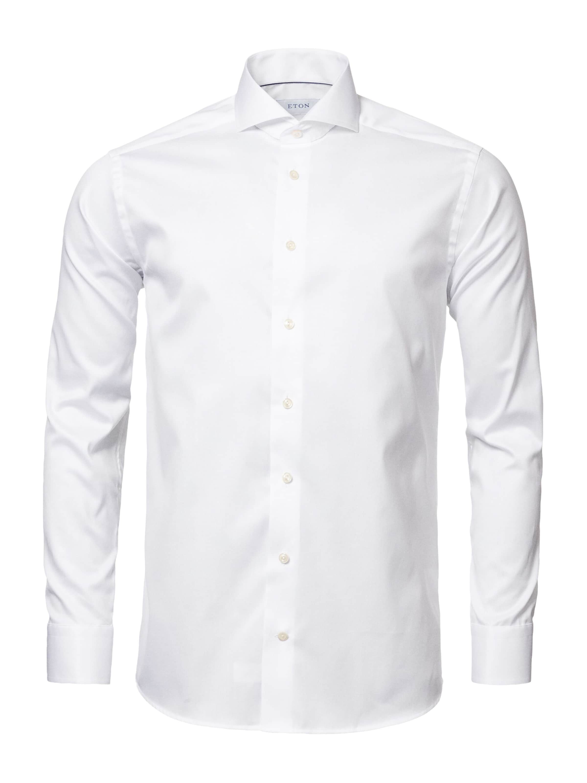ETON Slim fit Button Up Shirt in White: front