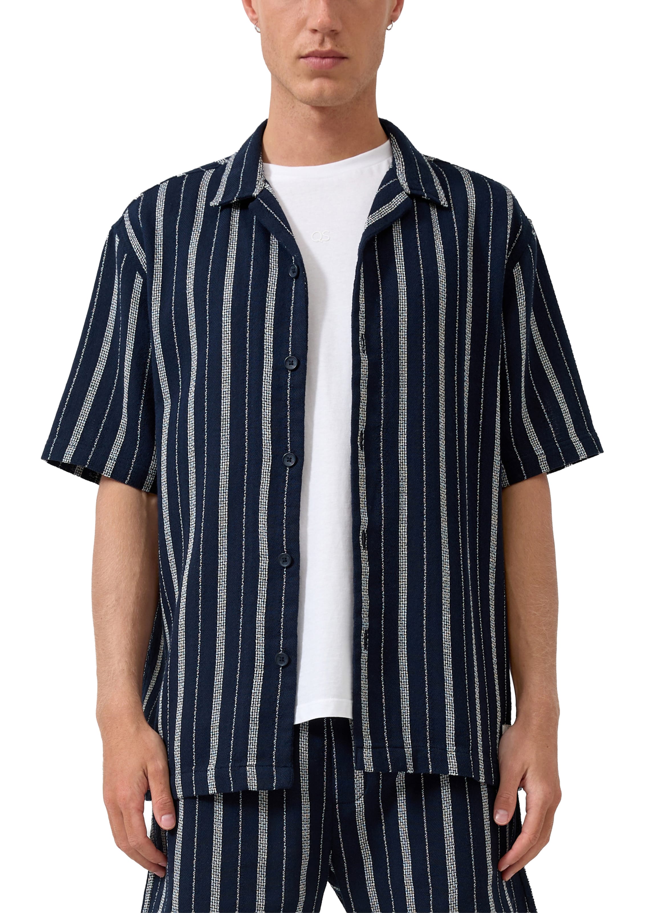 QS Comfort fit Button Up Shirt in Blue