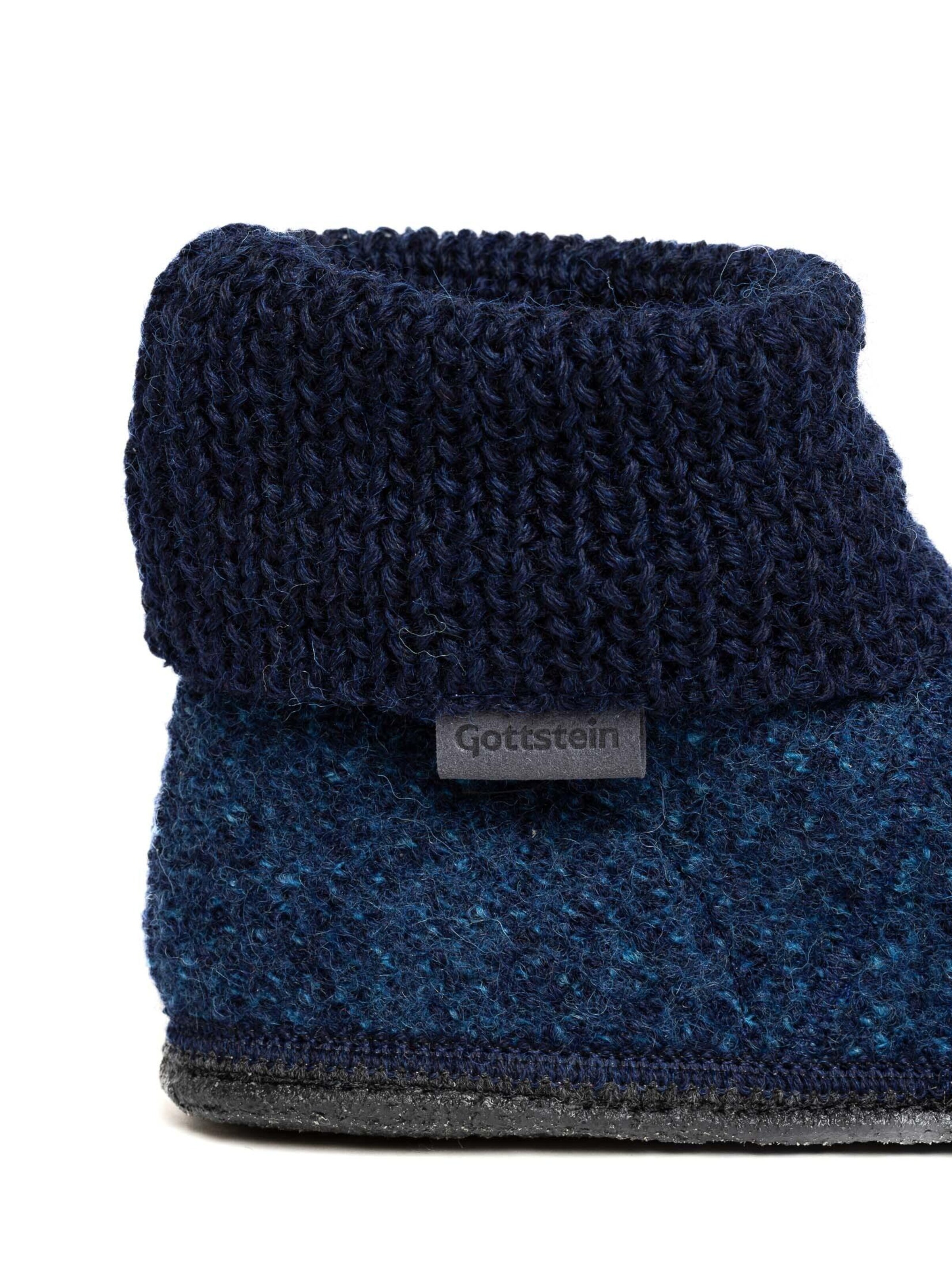 Gottstein Slippers 'Hüttenschuhe Wool Venture High' in Blue