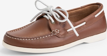 Travelin Moccasins in Brown: front