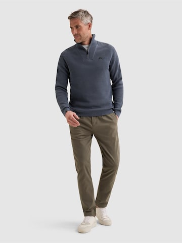 Pullover 'Pullover with half-zip and allover rib texture' di VANGUARD in blu