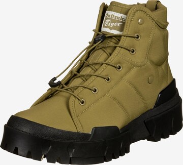 Onitsuka Tiger Snow Boots in Green: front