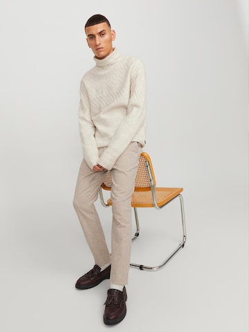 JACK & JONES Slimfit Lærredsbukser 'MARCO' i beige