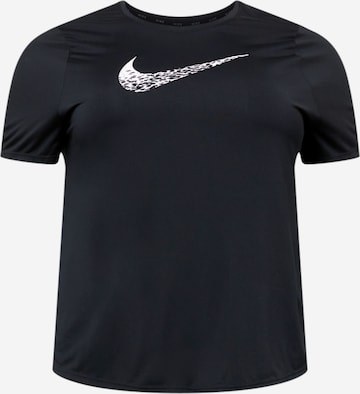 NIKE Functioneel shirt 'Swoosh' in Zwart: voorkant