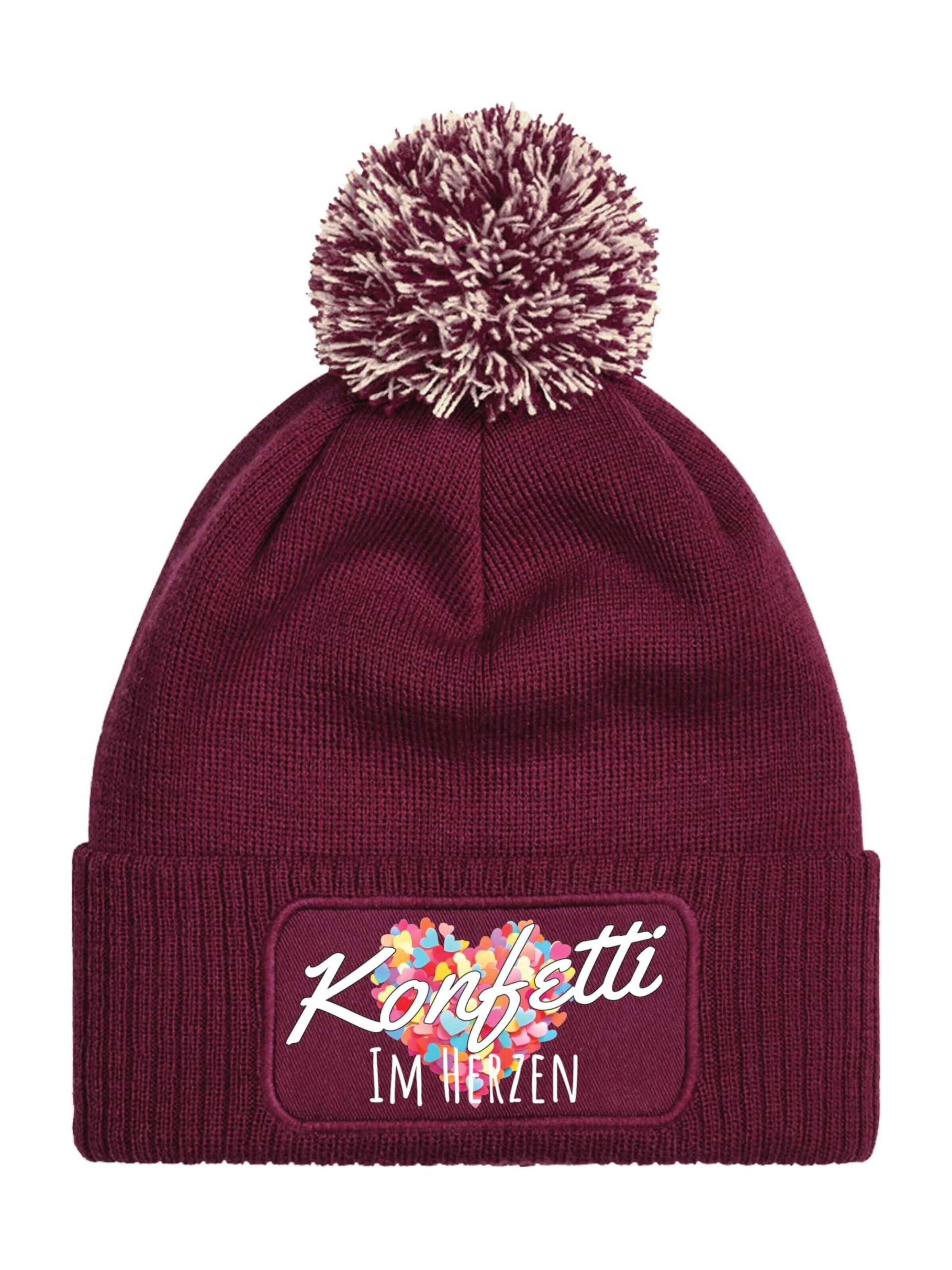 Youth Designz Beanie 'Konfetti im Herzen' in Red: front