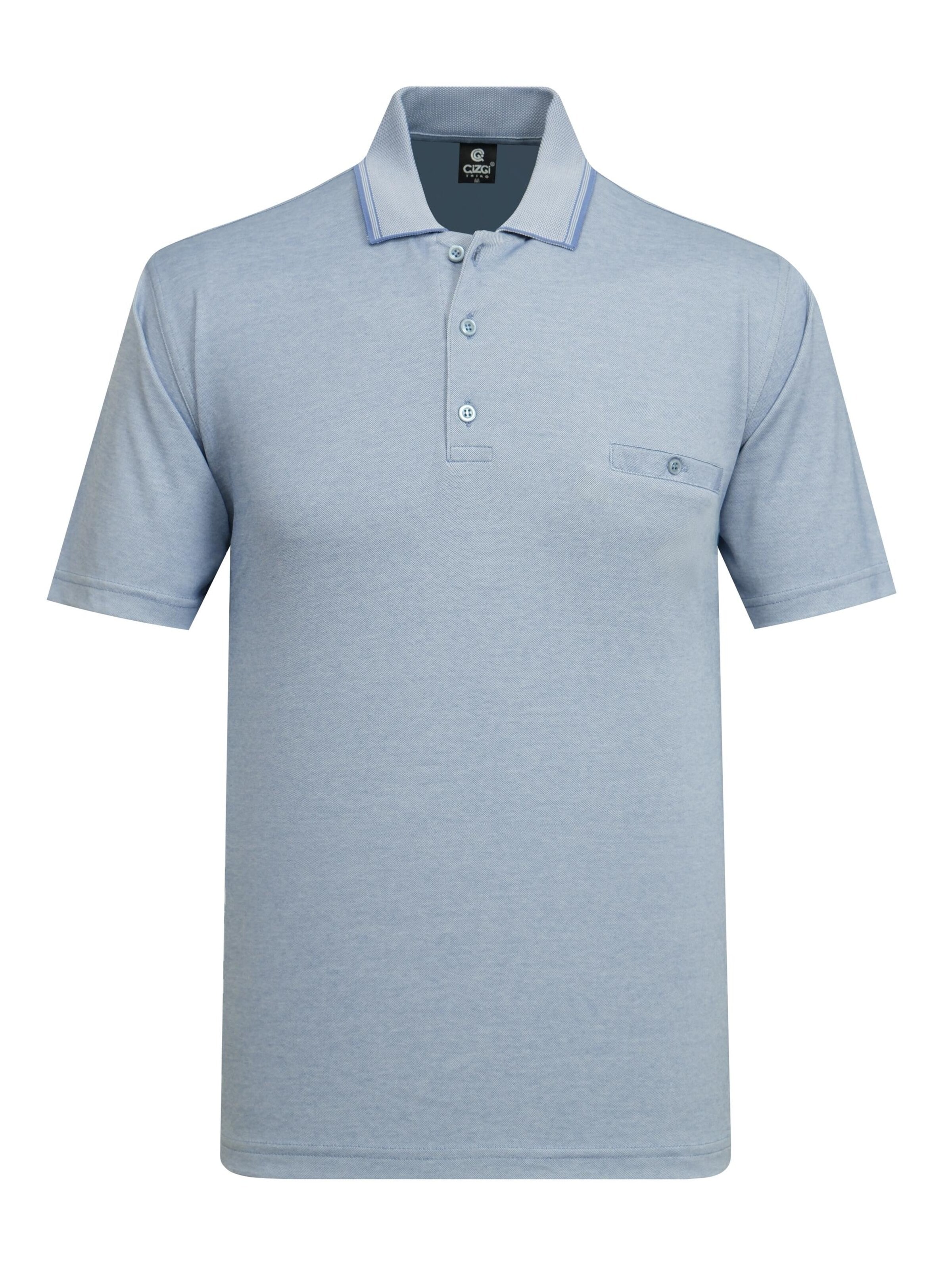 Cizgi Triko Shirt‌‌‌ in Blau: Vorderseite