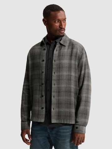 Regular fit Camicia 'Midweight shirt with textured check pattern' di CAST IRON in grigio: frontale