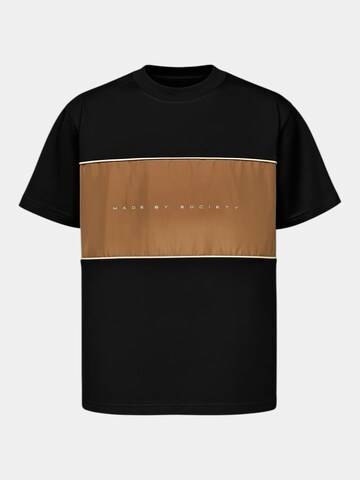 Made By Society Shirt 'Made by Society T-Shirt - T36691' in Zwart: voorkant