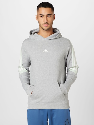 pelēks ADIDAS SPORTSWEAR Sportiska tipa džemperis 'Future Icons 3-Stripes': no priekšpuses