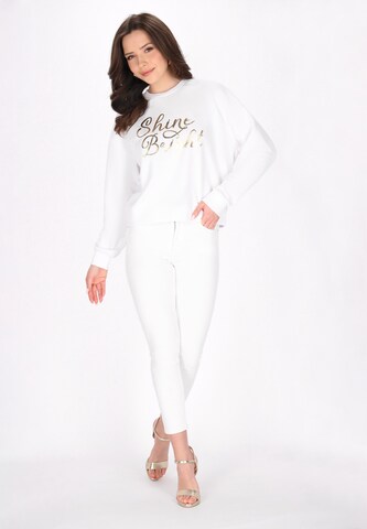 Sweat-shirt 'Fashion Look' faina en blanc