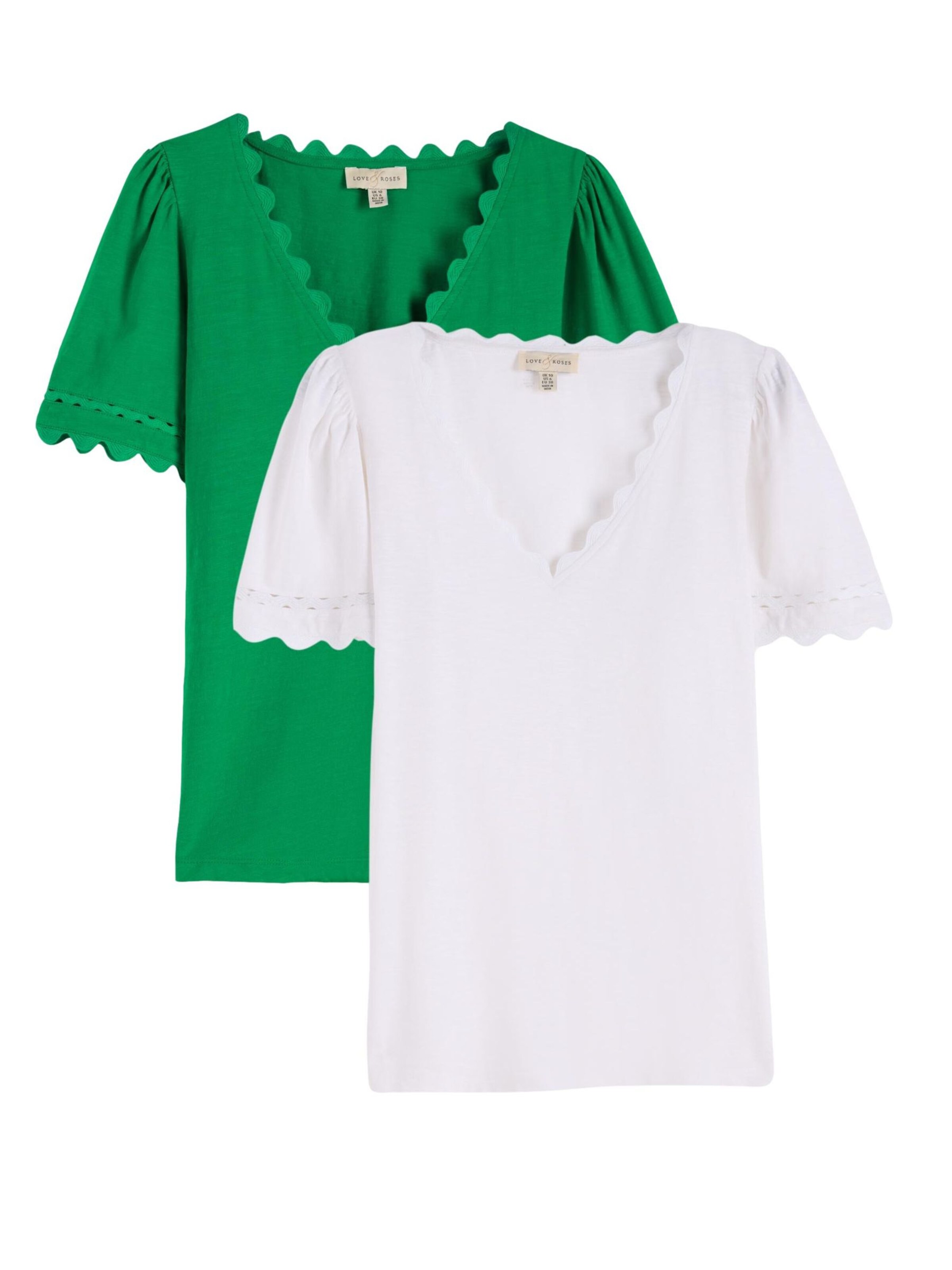 T-shirt love & roses en vert : devant