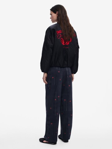 Desigual Широки крачоли Панталон в черно