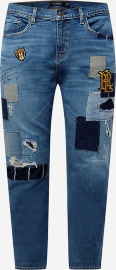 Lauren Ralph Lauren Jeans in blau / blue denim / goldgelb / grau, Produktansicht