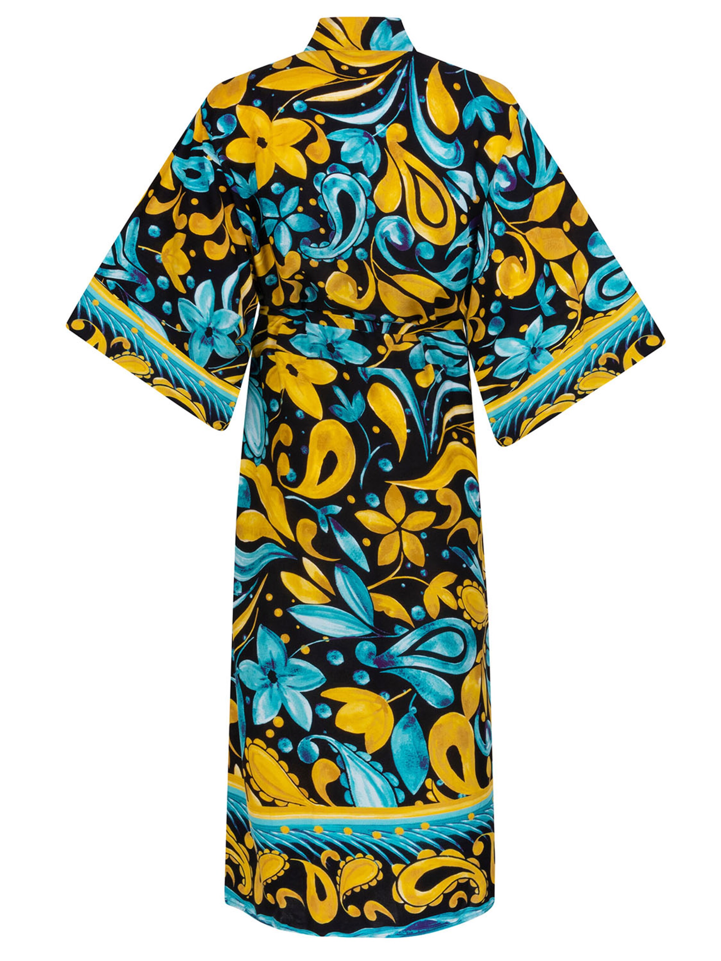 Chic by Lirette Kimono 'Kimono robe Frangipani' in Blauw