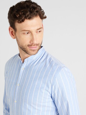 Lindbergh Regular fit Button Up Shirt 'Manderin' in Blue