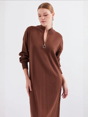 Bigdart Gebreide jurk in Bruin