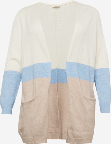 ONLY Carmakoma Knit Cardigan 'New Stone' in Beige: front