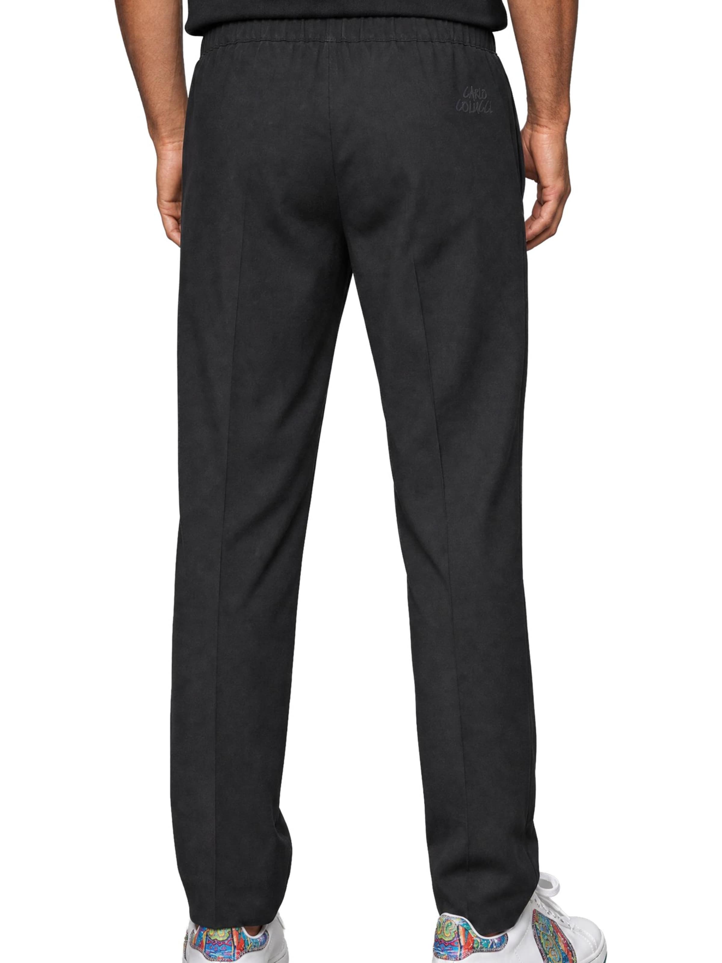 Coupe slim Pantalon à pince ' Fruet ' Carlo Colucci en noir
