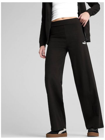 PUMA - regular Pantalón deportivo 'Puma Ess Small No. 1 Logo High-waist Straight' en negro: frente