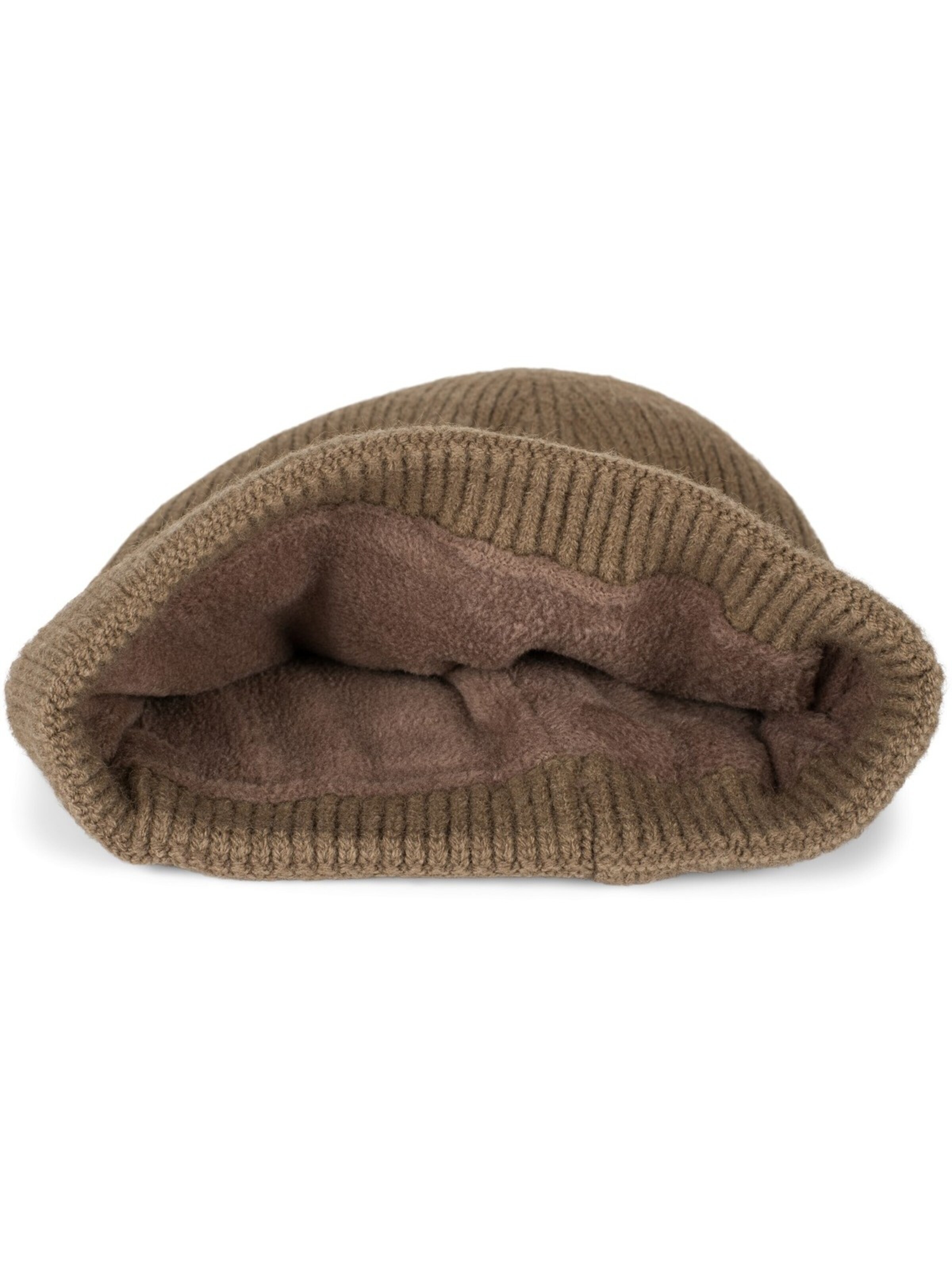 styleBREAKER Beanie 'Strickmütze mit Rippenmuster und Rissen' in Grey