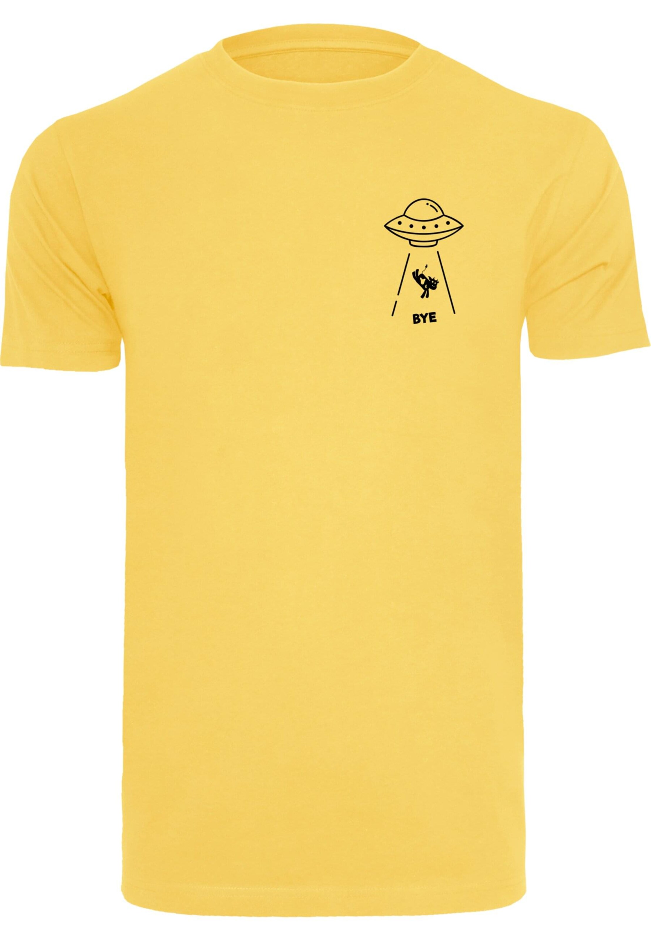 Mister Tee Shirt 'Ufo Drop' in Geel: voorkant