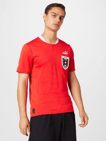 PUMA - Camiseta de fútbol en rojo: frente