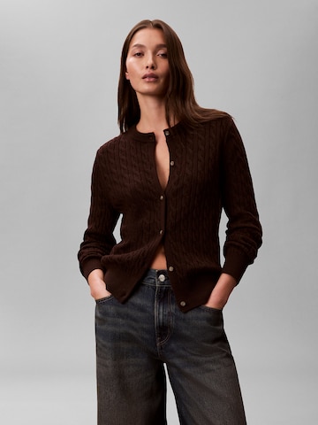 Calvin Klein Jeans Gebreid vest in Bruin: voorkant