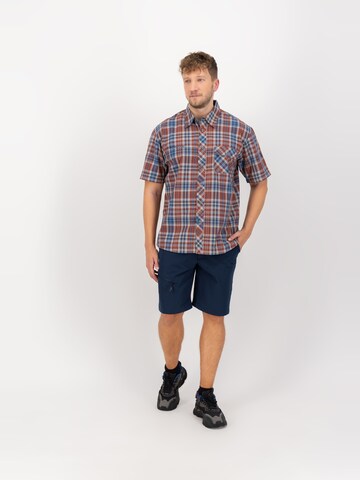 Regular fit Camicia 'Outdoorhemd Copper Herren Kurzarmhemd kariert große Größen' di deproc in marrone