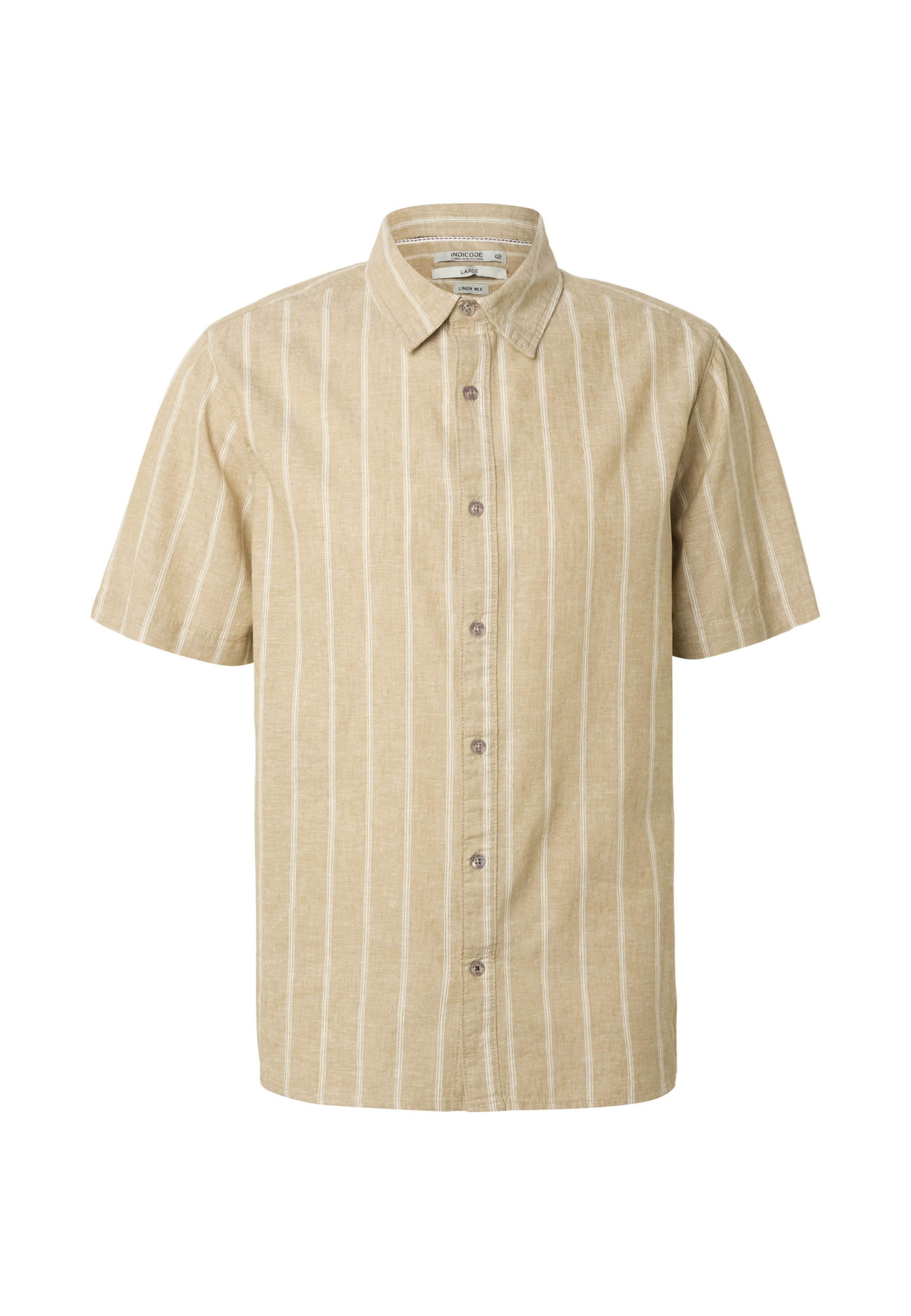 INDICODE JEANS Button Up Shirt 'Tryp' in Beige: front
