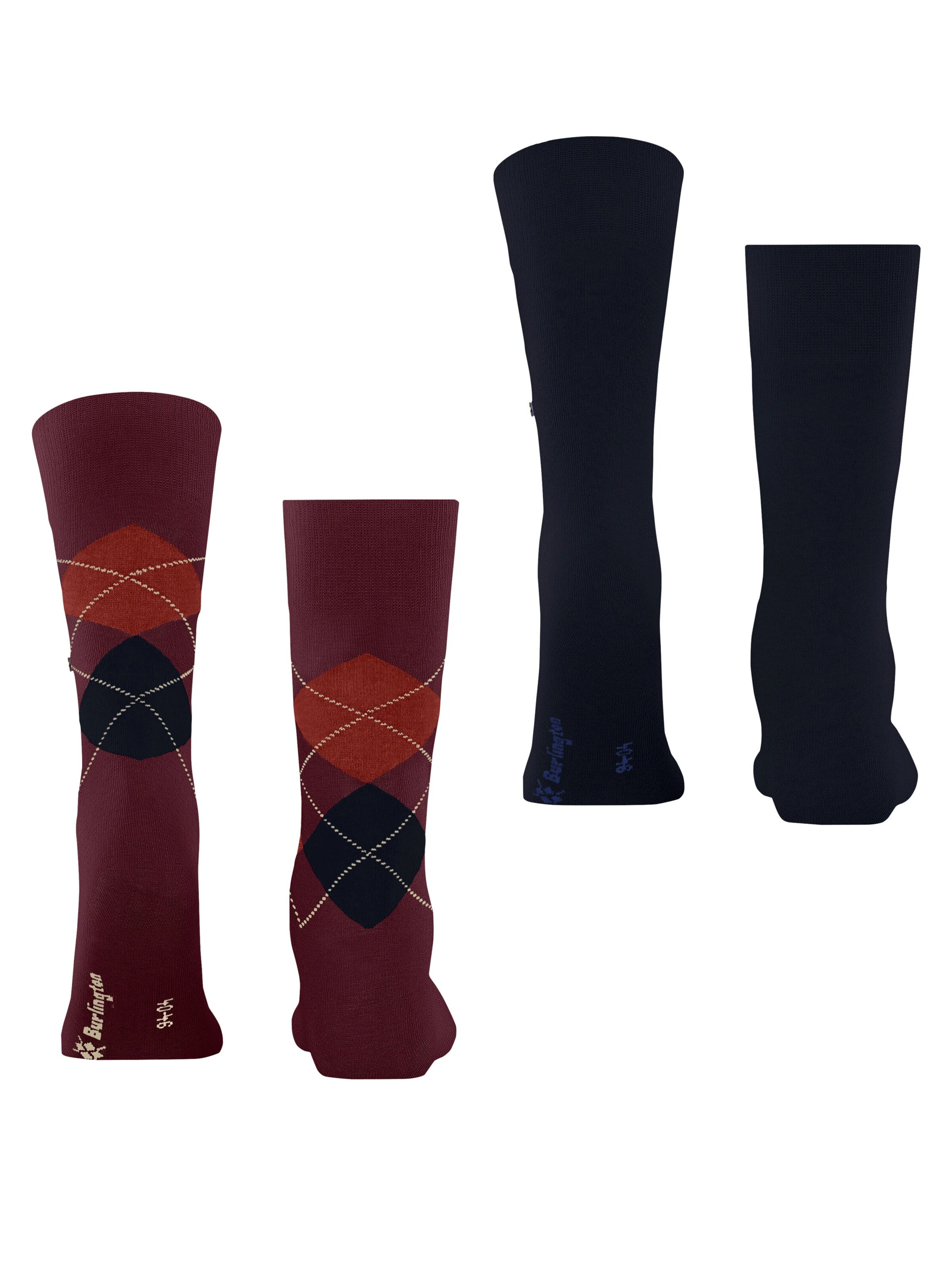 BURLINGTON Socks 'Everyday Argyle Mix 2-Pack' in Purple