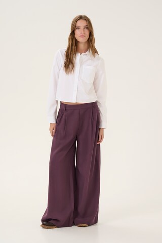 My Essential Wardrobe Wide leg Pleat-front trousers 'CadizMW' in Brown