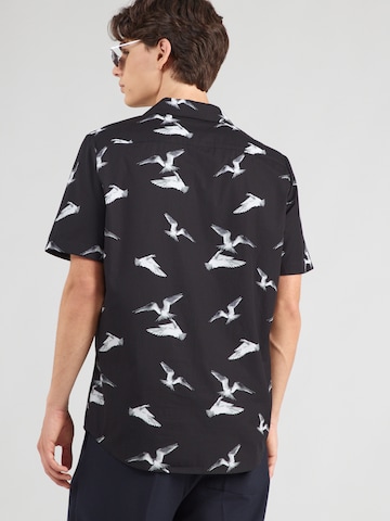 HUGO - Regular Fit Camisa 'Ellino' em preto