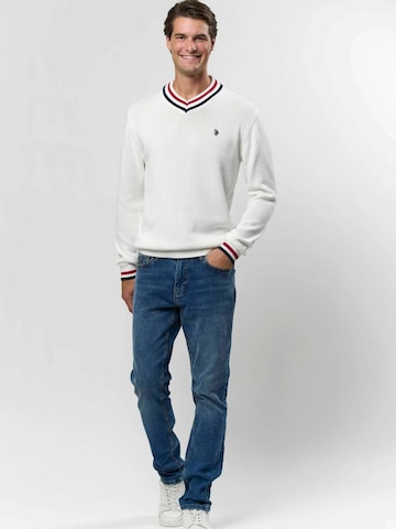 U.S. POLO ASSN. Pullover ' Edmond ' in Weiß