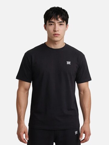 HEFTYKA Shirt 'COTTON RELAXED FIT TEE' in Black: front
