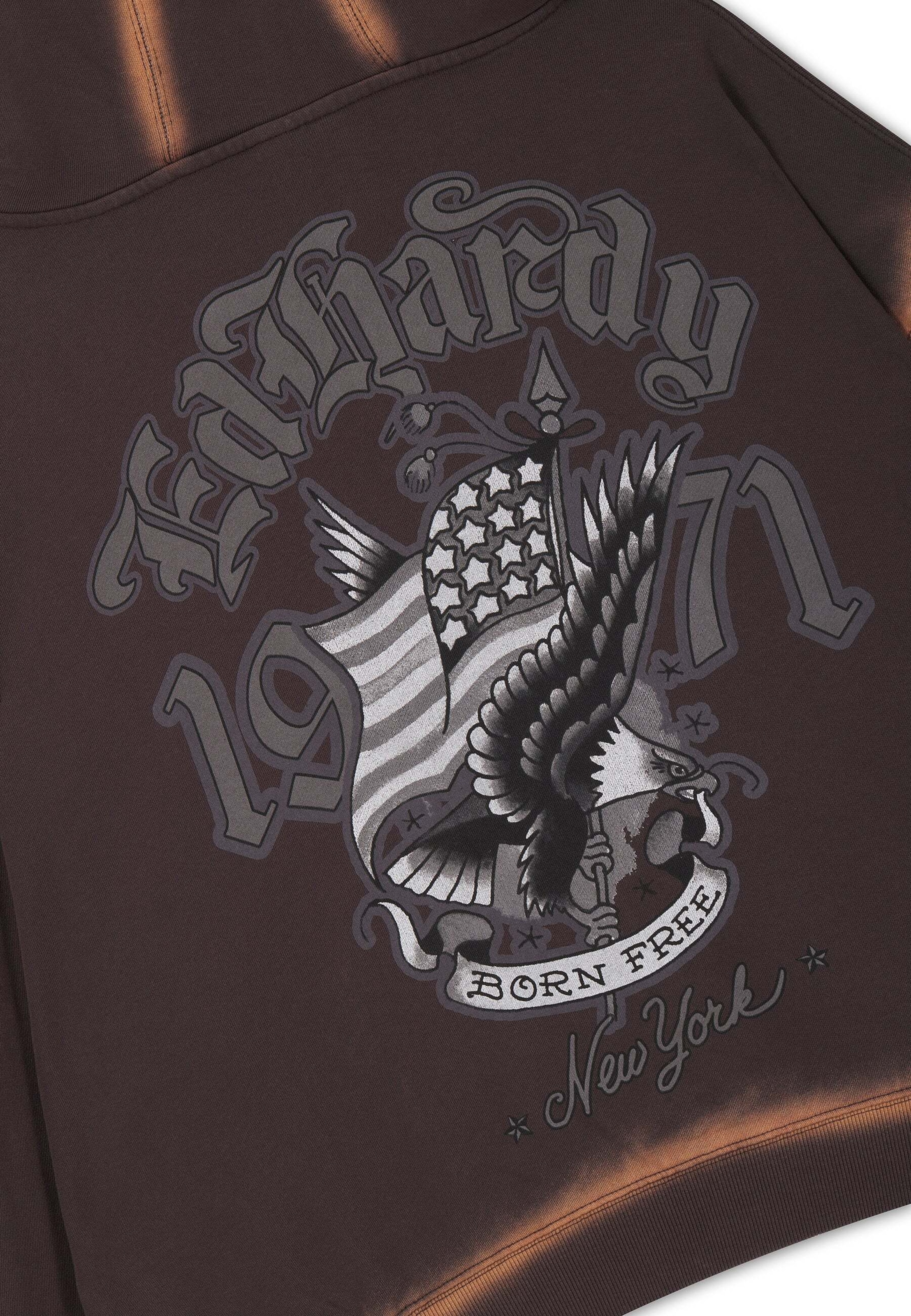 Ed Hardy Sweatjakke i brun: tilbage