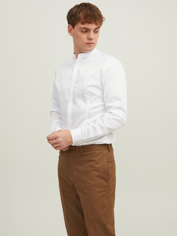 JACK & JONES Slim fit Button Up Shirt 'PARMA' in White: front