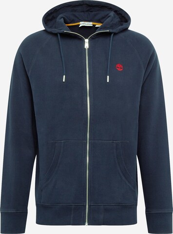 TIMBERLAND - Sudadera con cremallera en azul: frente